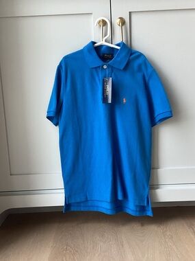 Polo by Ralph Lauren Bright Blue Short-Sleeve Polo with Orange Pony Logo